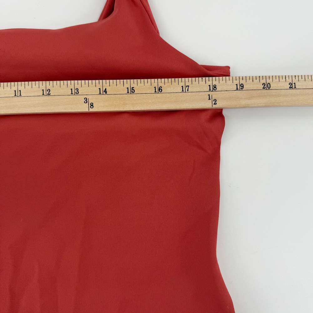 Nike Yoga Dri-FIT Tank Top Peach Coral Square Neck Shelf Bra XL Women Activewear - Picture 6 of 9